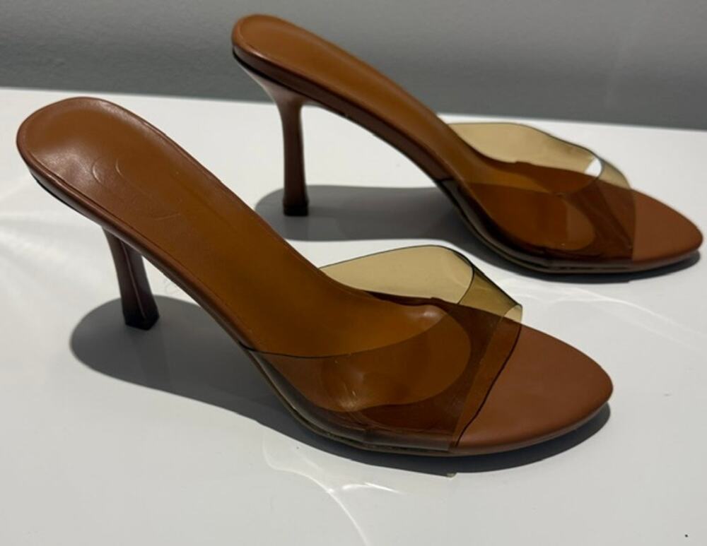 Brown Clear PVC slides